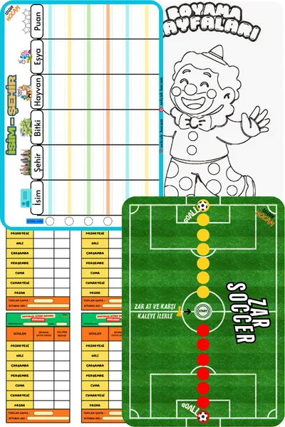 Diğer farklı etkinlikler ve aktivite sayfaları