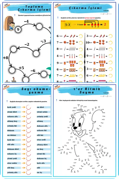 ilkokul ve özel eğitim matematik çalışma sayfaları